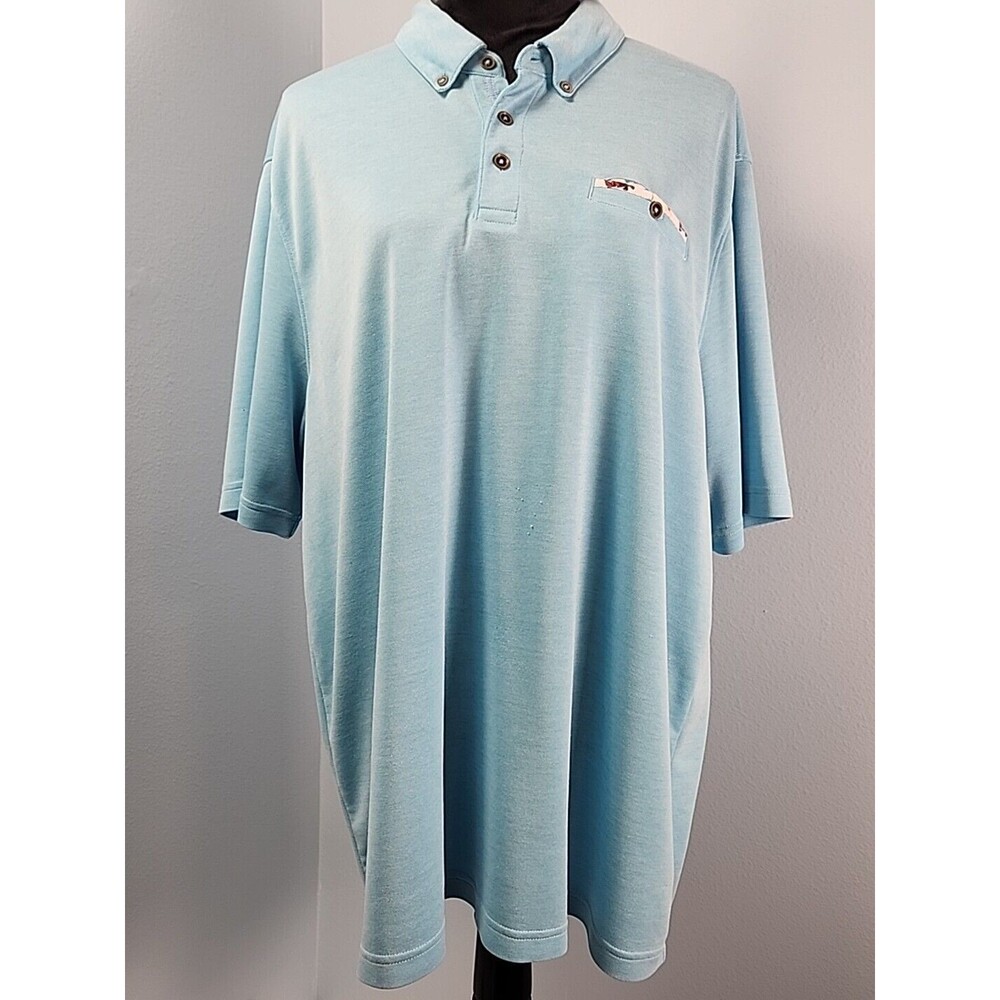 Marti Kat Mens Polo Shirt XXL Blue Short Sleeve Modal Blend Business Casual - Picture 1 of 12
